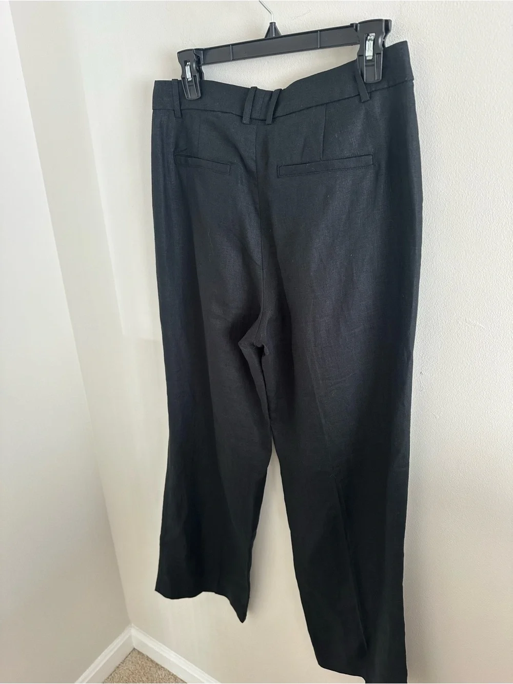 NWT Banana Republic black high rise 100% linen trouser straight leg pant size 6